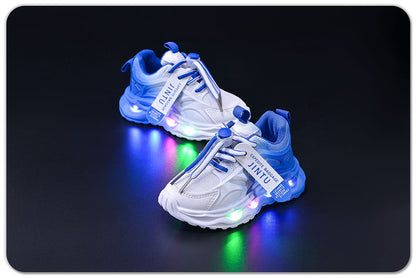 Children's Sports Light-up Gradient Shoes 2025 New Female Torre Shoes Small and Medium-sized Kids Boys and Students LED Luminous Running Shoes