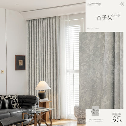 French Retro Chenille Jacquard Curtain Antique Living Room High-end Bedroom Shading High-end Sense Full Shading Curtain
