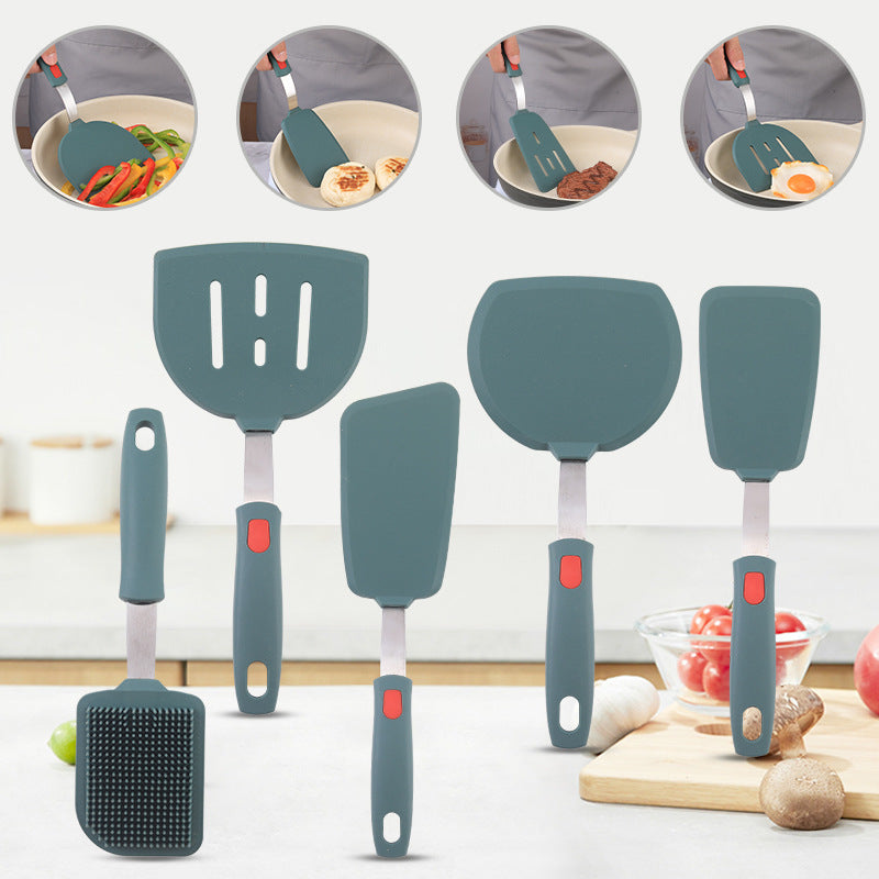Silicone Kitchenware High Temperature Resistant Silicone Shovel Food Grade Household Teppanyaki Home Edition Teppanyaki Tools Complete Set