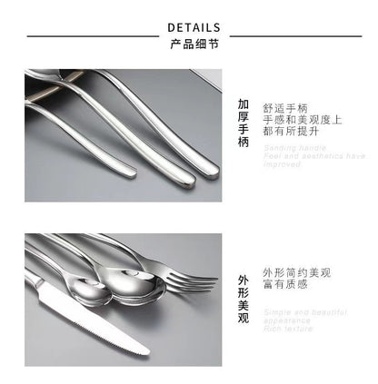 3 04 months light steak knife fork spoon thickened stainless steel tableware western food knife fork spoon dessert spoon upscale hotel restaurant