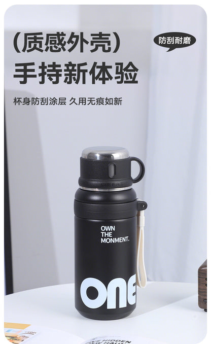 New Large-Capacity Straw Insulated Cup, Outdoor Portable Vacuum Double-Drink Cup, Household Double-Layer 316 Stainless Steel Water Cup