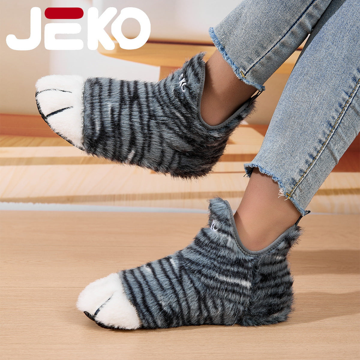 Cross-Border Autumn and Winter Yoga Shoes with Fleece Lining for Warmth, Indoor Shoes for Men and Women, Non-Slip, Silent, Slip-On, Closed-Toe, Soft Plush Cotton Shoes