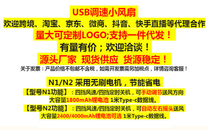 Factory wholesale New USB small fan adjustable speed timing office desktop fan dormitory clip fan one-piece delivery