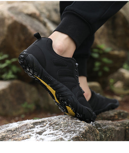 Outdoor Snow Boots, Home Cross-Border Winter New Style, Non-Slip Short Style, Fleece-Lined Warm Cotton Shoes, Thick-Soled Barefoot Five-Toe Shoes