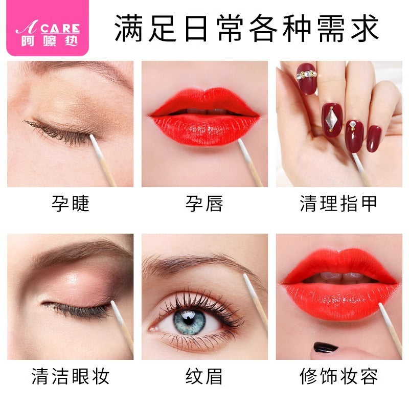 Free Shipping/Cotton Swabs/Tattoo Embroidery A1P20 - Pointed Single/Double-Ended Cotton Sticks for Makeup Removal, Wooden Sticks for Teeth