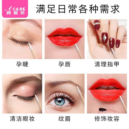 Free Shipping/Cotton Swabs/Tattoo Embroidery A1P20 - Pointed Single/Double-Ended Cotton Sticks for Makeup Removal, Wooden Sticks for Teeth