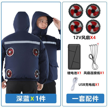 Summer Air-Conditioned Clothing for Outdoor Labor Protection, Cooling and Sun Protection Clothing, Hooded Fan Clothing for Men and Women, Specially Designed for Outdoor Labor Protection