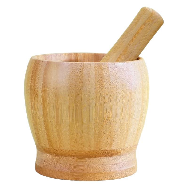 Garlic Mashing Pot Garlic Mashing Pot Mortar Mashing Garlic Mashing Pot Household Garlic Pot Mashing Pot Press Garlic Stick Spicy Bamboo and Wood