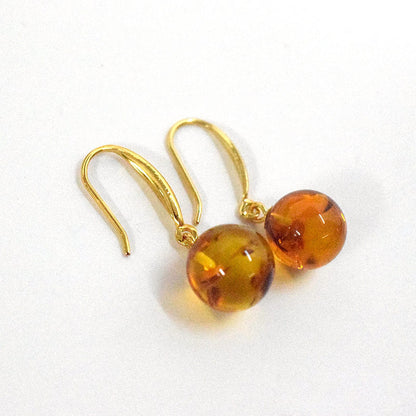 Amber Beeswax Earrings Light Luxury High-end Women's Earrings New Chinese Style National Style Ear Studs Popular Style Natural Real Jewelry