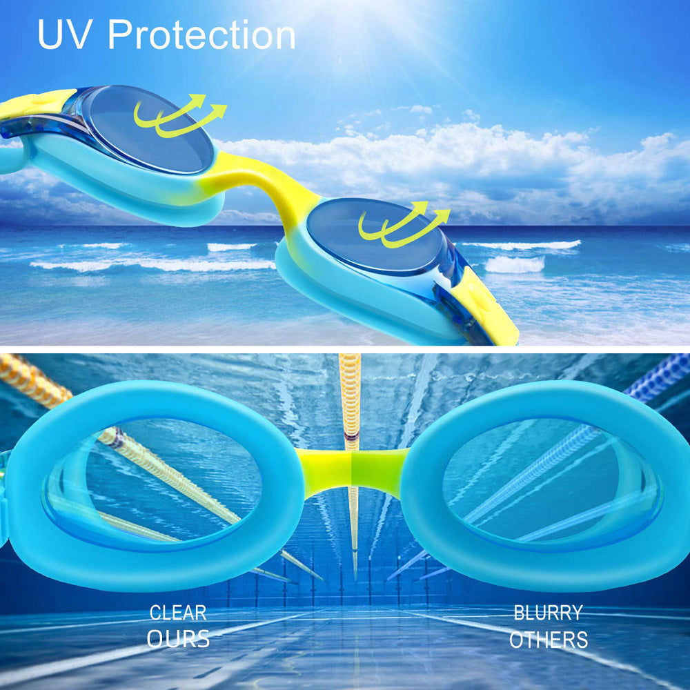 Children's swimming goggles HD waterproof anti-fog swimming glasses silicone swimming goggles cross-border Amazon explosions manufacturers wholesale