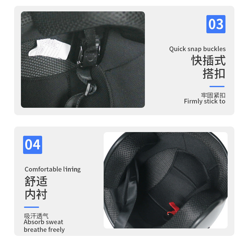 Cross-border retro helmet personality men's and women's leather helmet electric car helmet 3/4 summer helmet half helmet scooter four seasons universal