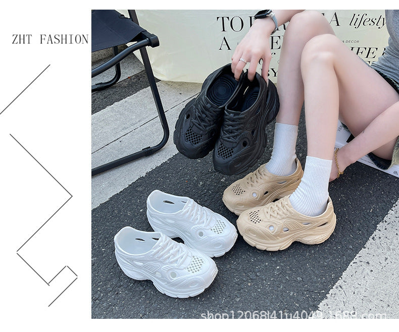 New Style Eva Thickened 5cm Height-Increasing Soft Sole Comfortable Versatile Dad Shoes Outdoor Closed-Toe Sandals for Couples