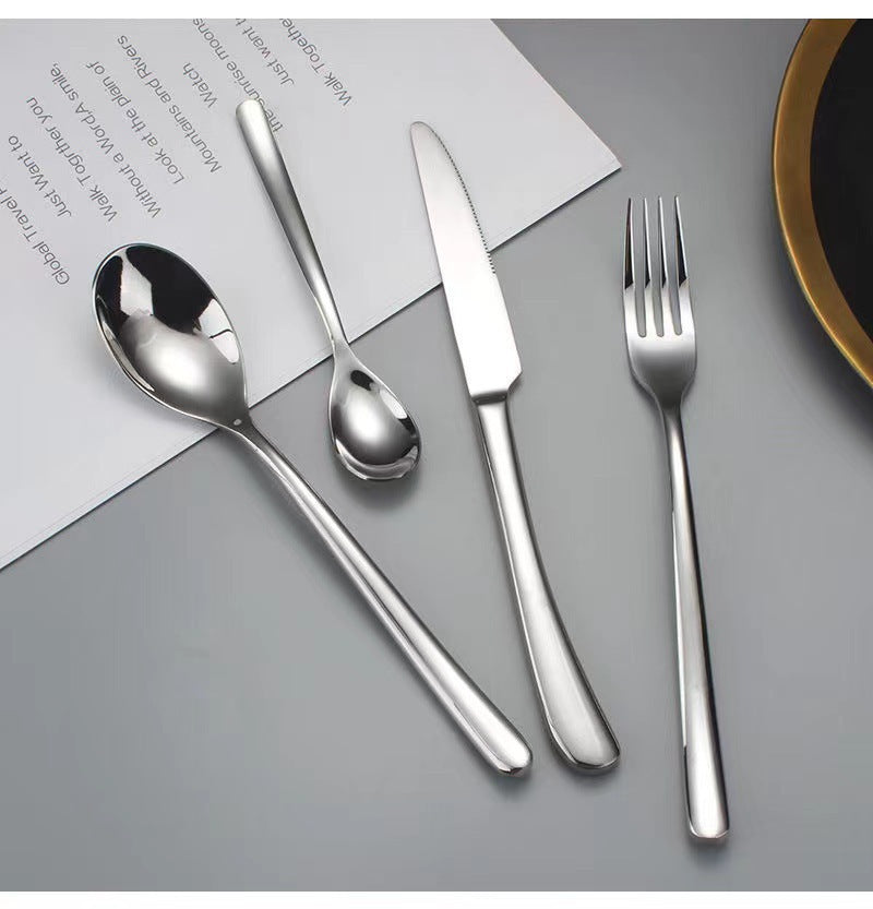 3 04 months light steak knife fork spoon thickened stainless steel tableware western food knife fork spoon dessert spoon upscale hotel restaurant