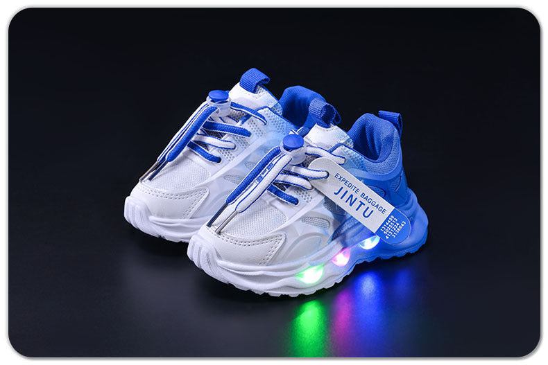 Children's Sports Light-up Gradient Shoes 2025 New Female Torre Shoes Small and Medium-sized Kids Boys and Students LED Luminous Running Shoes