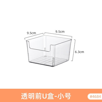 Desktop Storage Box Drawer Built-in Partition Transparent Acrylic Narrow Long Rectangular Cosmetic Workstation Kitchen