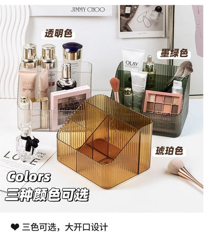 Cosmetic Storage Box Desktop Dressing Table Skin Care Lipstick Makeup Brush Girl High-end Transparent Storage Rack