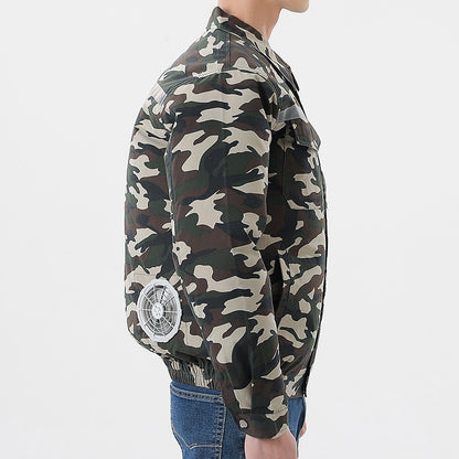 Summer Air Conditioning Clothing Clothes with Three Fans Heatstroke Prevention and Cooling Work Clothing for Men's Construction Site Heatstroke Prevention and Refrigeration Labor Protection Clothing