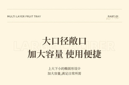 Imitation Wood Grain Household Cross-Border Multi-Layer Household Living Room Fruit Plate Candy Fruit Plate Three-Layer Double-Layer Plastic Rack Fruit Plate