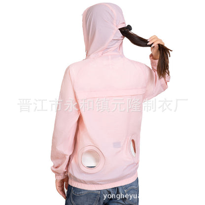 Summer Air Conditioning Clothing Outdoor Sun Protection Clothing Cooling Cooling Fan Skin Clothing Fan Clothing Long Sleeve Work Clothes Fishing Clothes