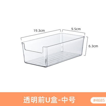 Multi-size Transparent Refrigerator Storage Box Snacks and Sundries Storage Box Cosmetic Finishing Multifunctional Transparent Superposable