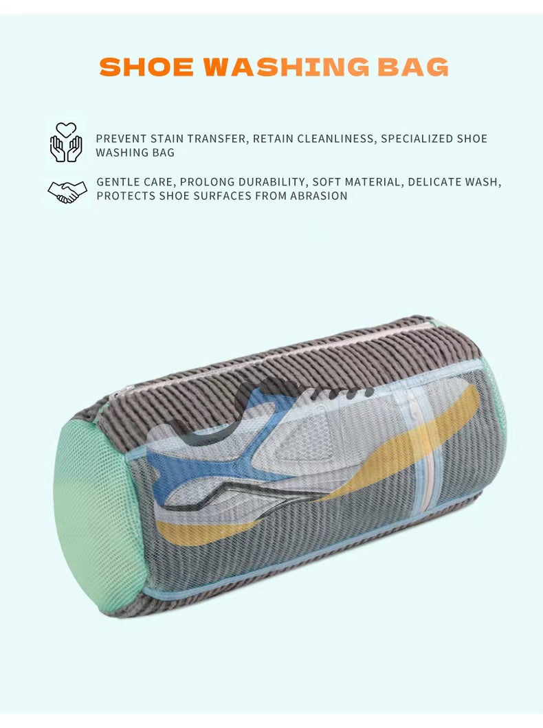 New Amazon Shoe Washing Bag with Lock, Single-Sided Mesh Chain for Laundry, Thickened Lazy Shoe Washing Bag, Machine Washable
