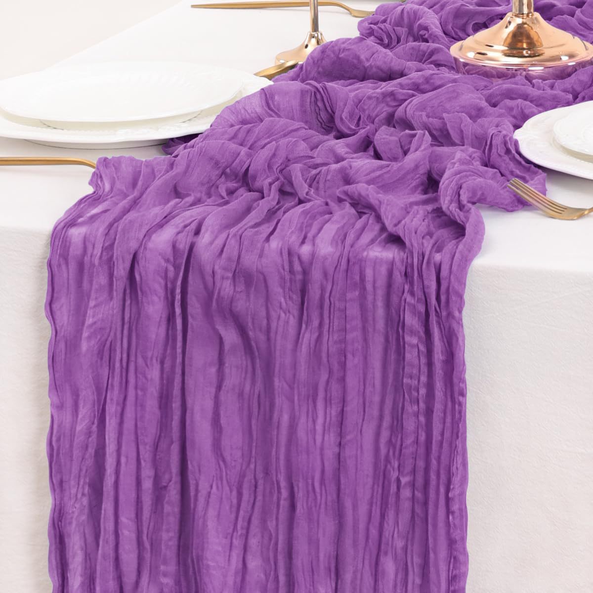 Bali Crepe Table Flag Foreign Trade Western Tablecloth Light Luxury High-End Wedding Party Decoration Pleated Table Flag Wholesale