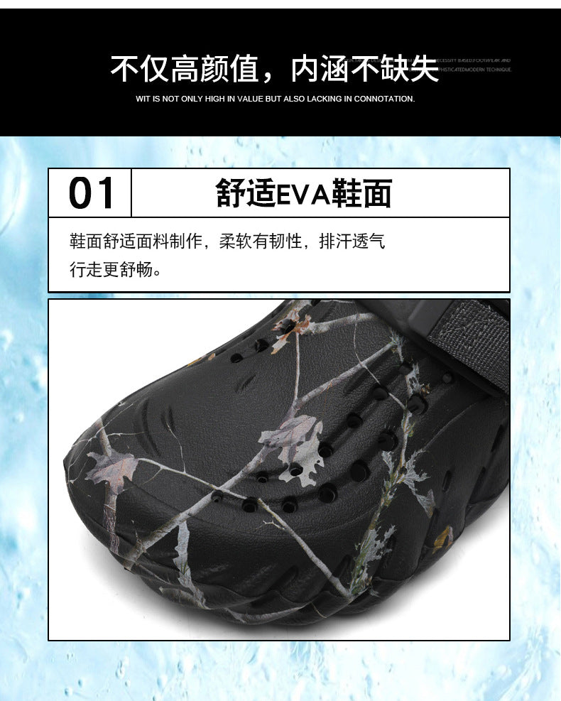 One Shoe, Two Wear, Fashionable Large Size Cross-Border Clogs, Men's Outer Wear, Casual Toe-Toe Slippers, Outdoor Trendy Men's Beach Shoes