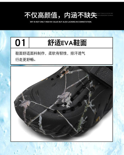 One Shoe, Two Wear, Fashionable Large Size Cross-Border Clogs, Men's Outer Wear, Casual Toe-Toe Slippers, Outdoor Trendy Men's Beach Shoes