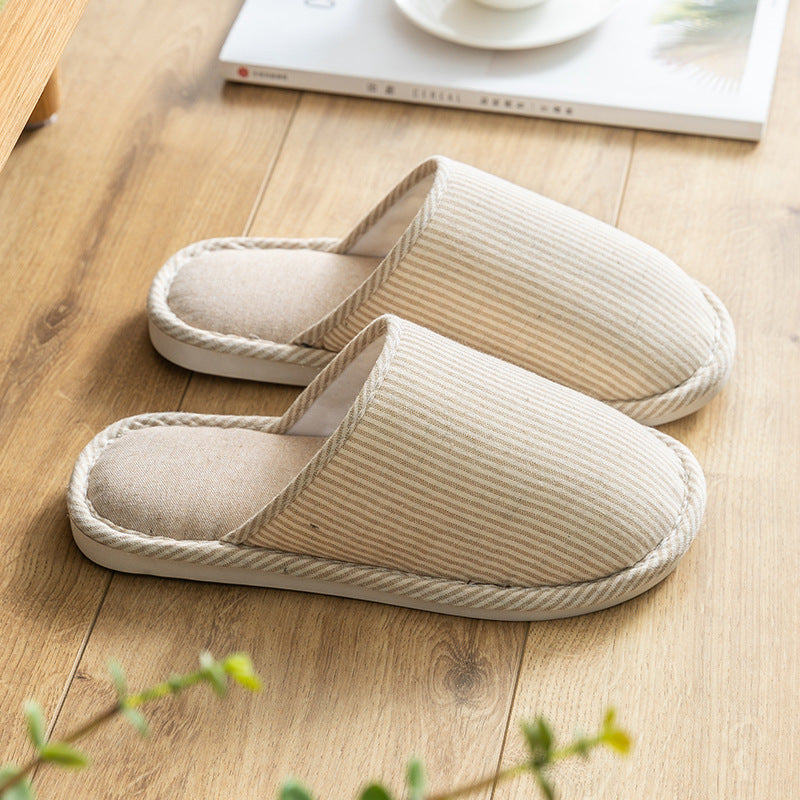 Spring and Autumn Cotton Slippers for Women, All Seasons, Winter, Indoor Home Use, Cotton and Linen Non-Slip Home Couple Wholesale Hemp Slippers for Men