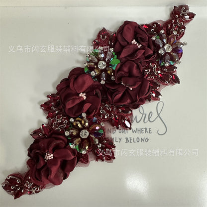 Rhinestone Flower Decoration Dress Wedding Dress
