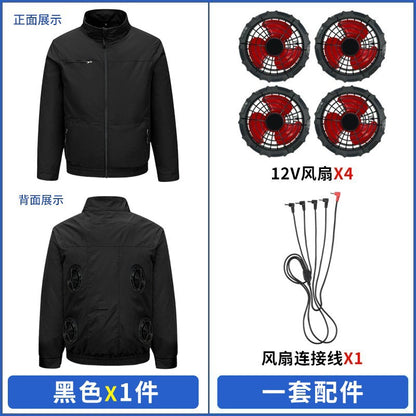 Cross-border New Smart Air-conditioning Clothing Jacket Clothes with Fan Outdoor Work Uniform Labor Protection Duty Fan Clothing