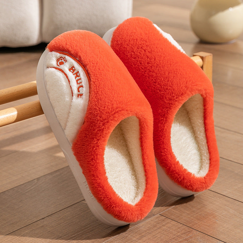 Cixi Cotton Slippers for Women, Spring, Autumn and Winter Home Use, Indoor Non-Slip Couple Home Warm Winter Plush Men's Slippers