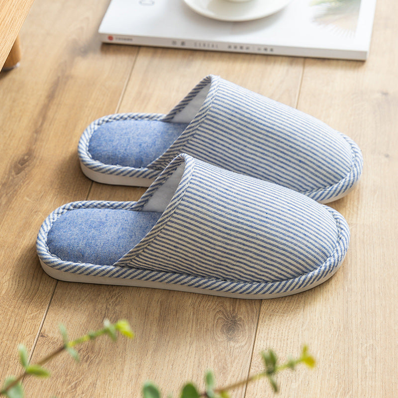 Spring and Autumn Cotton Slippers for Women, All Seasons, Winter, Indoor Home Use, Cotton and Linen Non-Slip Home Couple Wholesale Hemp Slippers for Men