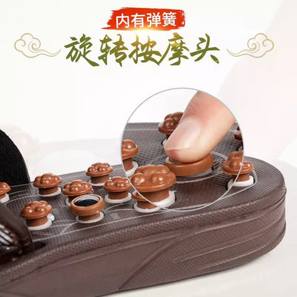 Rotating Acupuncture Foot Massage Slippers for Men, Home Use Foot Acupoint Massage, Acupressure Health Care Non-Slip Slippers
