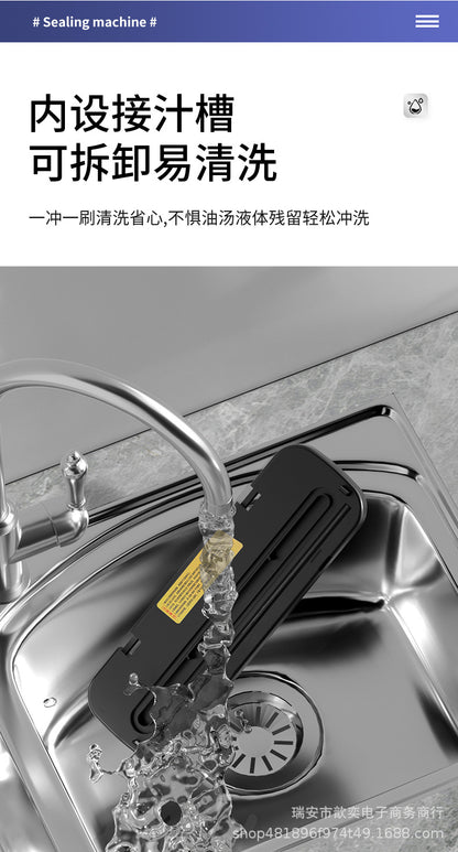 Vacuum Sealing Machine Food Preservation Machine Kitchen Plastic Household Vacuum Packaging Machine Wet and Dry Knife Cutting Sealing Machine