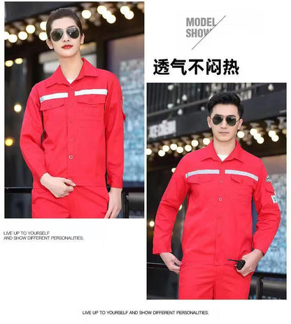 Workwear Suit for Men and Women, Anti-Static, Spring and Autumn Single-Layer Work Clothes, Long-Sleeved Professional Workwear for All Seasons