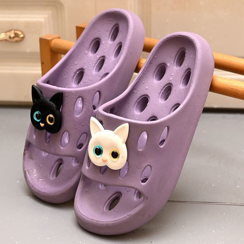Bathroom Bath Slippers Women's Non-slip Quick-dry Home Four Seasons Hollow Leakage Shower Toilet Special Sandals for Men