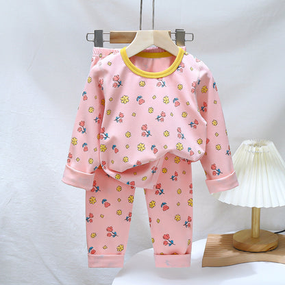 Children's Pajamas suit 2024 Autumn Baby Lycra Underwear Boys Home Clothes Girls Autumn Clothes Pants Children's Clothing Wholesale