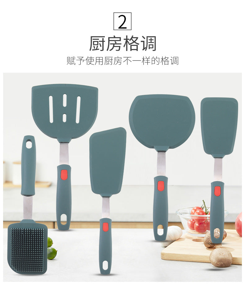 Silicone Kitchenware High Temperature Resistant Silicone Shovel Food Grade Household Teppanyaki Home Edition Teppanyaki Tools Complete Set