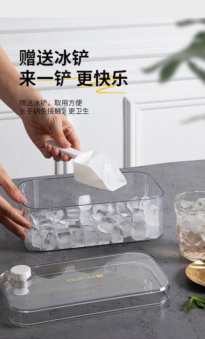 Press Ice Tray Ice Cube Mold Household Ice Box Storage Frozen Ice Cube Model Household Easy-Release Quick-Frozen Artifact