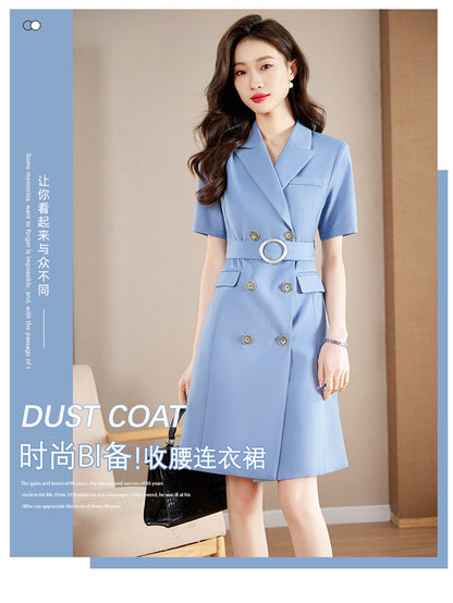 French Hepburn Style Small Black Dress High Sense High Cold Royal Sister Fried Street Small Fragrance Style Pleated Professional Suit dress Summer