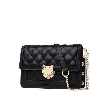 Chain Bag Women's 2024 New Trendy Fashionable Black Rhomboid Shoulder Crossbody Small Square Bag High-grade Commuter Shoulder Bag
