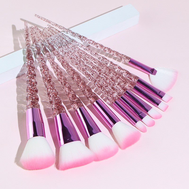 10 Pcs Threaded Makeup Brush Unicorn Makeup Brush suit Multifunctional Full Set Beauty Brush Makeup Tools