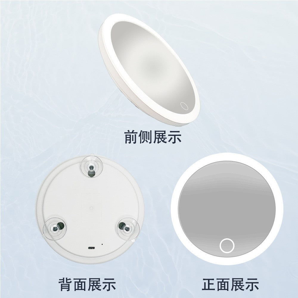 6 inches 10 times 20 times 30 times rechargeable led with light amplification suction cup punch-free easy to install makeup mirror