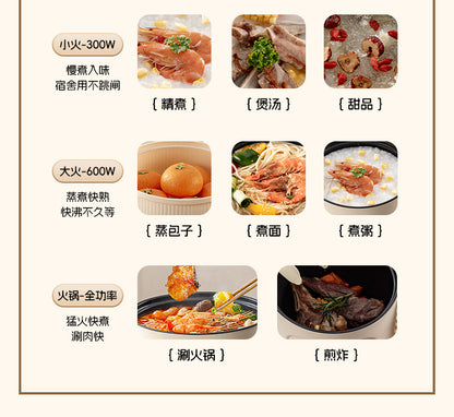 Electric Cooking Pot, Multifunctional Dormitory Small Electric Pot, Electric Hot Pot, Non-Stick Electric Steaming Pot, Noodle Cooking Pot, Electric Hot Pot, European and British Regulations