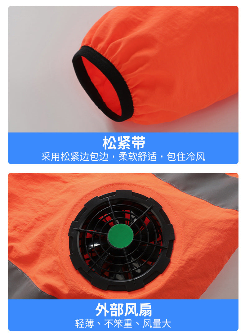 New Summer Fan Clothes Construction Site Cooling Air-Conditioning Clothes Outdoor Reflective Strip Air-Conditioning Clothes Men's Style with Fan