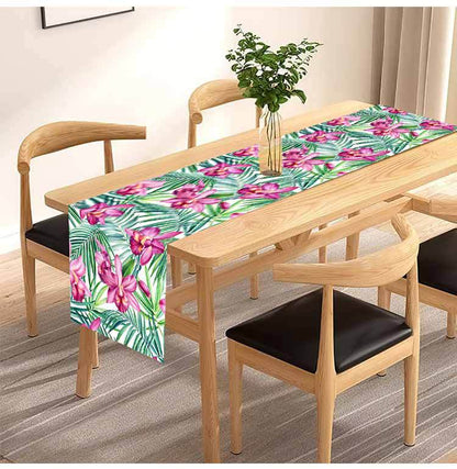 Cross-border New Orchid Table Flag Amazon Digital Printing Home Fabric Decorative Tablecloth Linen Tablecloth Cushion Tea Flag