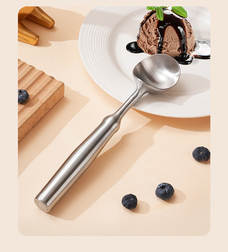 New 304 Stainless Steel Ice Cream Spoon Self-melting Ice Cream Spoon Digging Watermelon Fruit Ball Digger Eating Melon Artifact Spoon