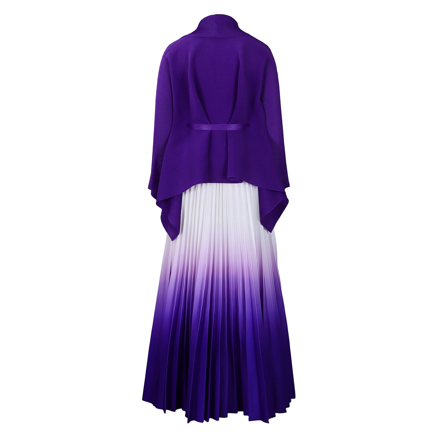 C8610 African plus size Women's Spring New Fashion Strap Bat Sleeve Top Gradient Color-changing Skirt Two-piece Set