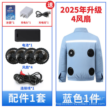 Heatstroke Prevention and Cooling Air Conditioning Clothes Men's Work Clothes Refrigeration with Fan Charging Site Labor Protection Clothes Welder Jacket